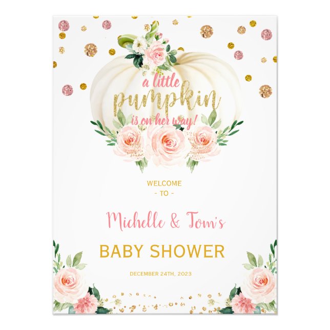 Foto Um pequeno sinal de boas-vindas ao Chá de fraldas  (Frente)