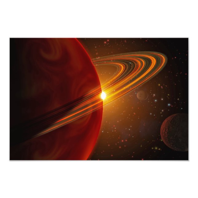 Foto Um planeta gigante orbitando a estrela parecida co (Frente)