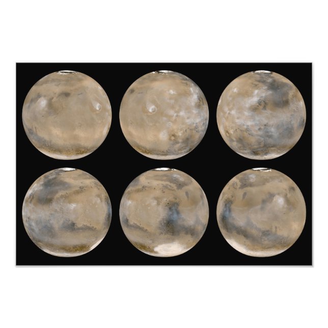 Foto Um Verão Norte de Médio/Inverno Sul em Marte (Frente)