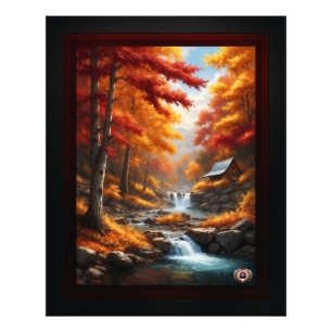 Foto Uma Cabine no outono Woods AI Concept Art de Xzend