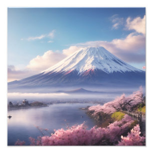 Foto Uma fantástica pintura de óleo do Monte Fuji