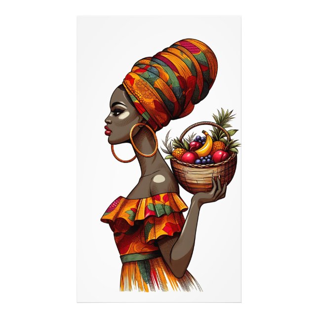 Foto Uma mulher africana de pé graciosamente Poster (Frente)