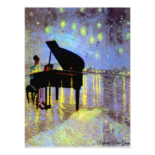 Foto Uma noite estrelada em Rhome (alterada) Van Gogh/