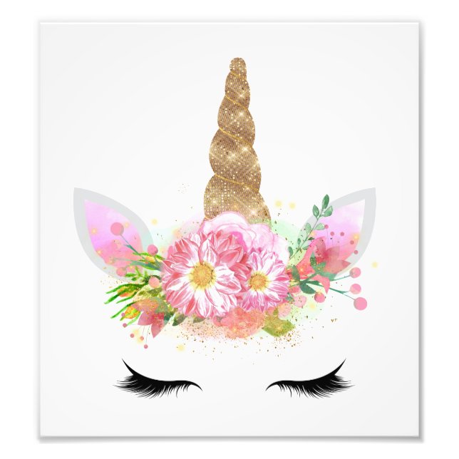 Foto Unicorn Girls Nursery Art Impressão (Frente)