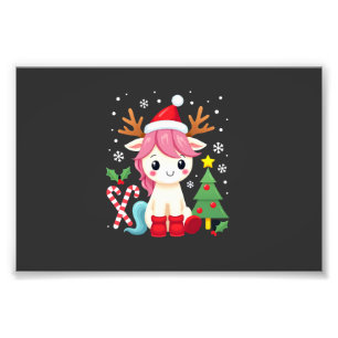 Foto Unicórnio de Natal Fofo Mágico Xmas Meninas de 1 a