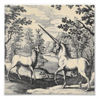 Unicórnio Mítico na Floresta