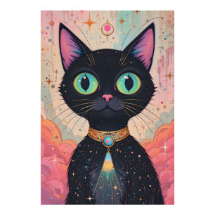 Foto Universo de Gato Preto Cósmico Futurista Atômico