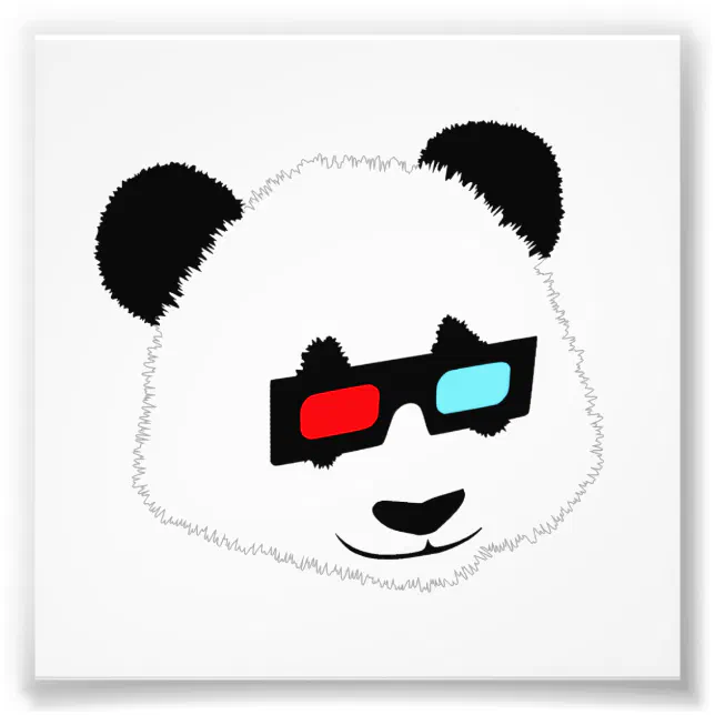 Fofo urso panda com ilustração de óculos.