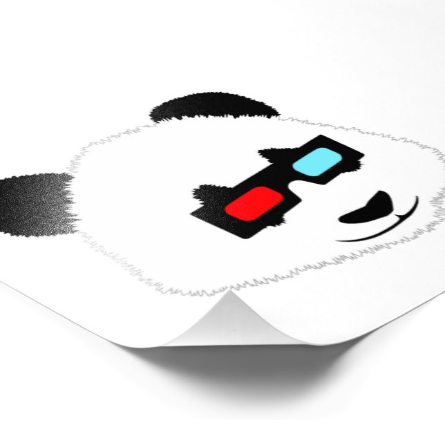 Fofo urso panda com ilustração de óculos.