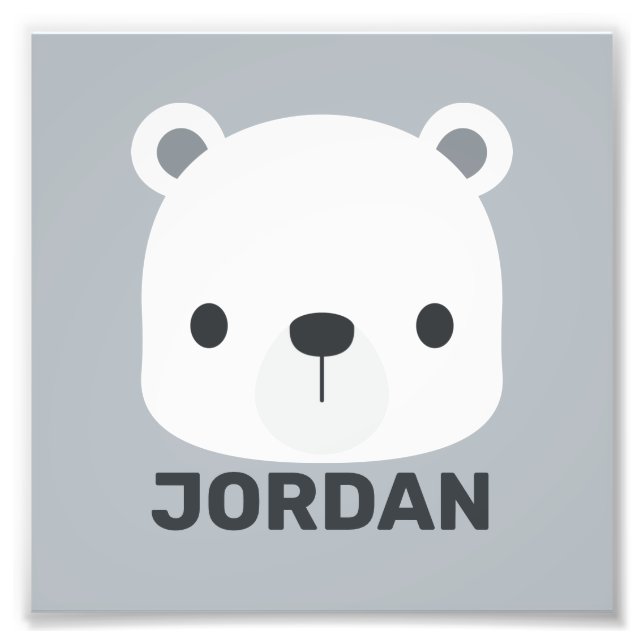 Foto Urso Polar Bonito com Nome Personalizado (Frente)