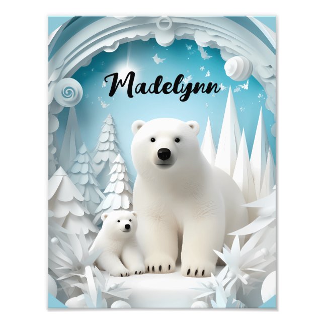 Foto Urso Polar com Oceano Ártico Cub White Winter (Frente)