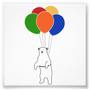 Foto Urso polar de voo com balões do aniversário
