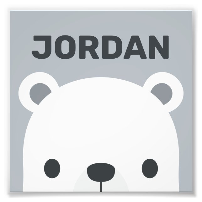 Foto Urso Polar Fofo com Nome Personalizado (Frente)