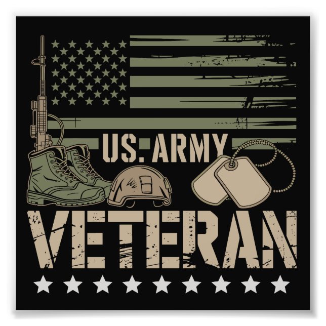 Foto Us Army Veteran U.S. American Flag USA America (Frente)