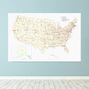 Foto US Highways Road Map American EUA 60x40