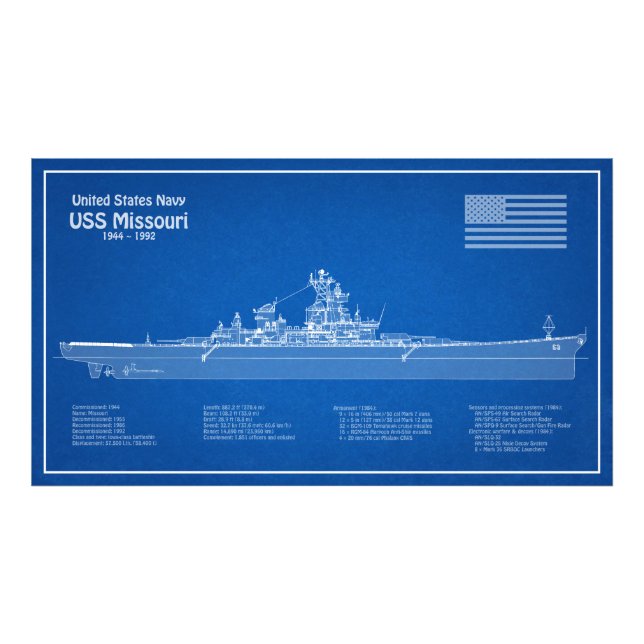 Foto USS Missouri - Entregar planos de projeto ABD (Frente)