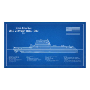 Foto USS Zumwalt - Entrega de planos de impressão Bluep