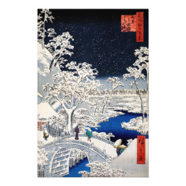 Foto Utagawa Hiroshige - Ponte do Tambor em Meguro