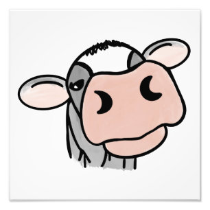 Foto vaca de desenho animado preto branco rosa beijo ci