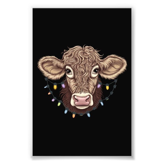 Foto Vaca de Natal Luz Fazenda Farmante Xmas (Frente)