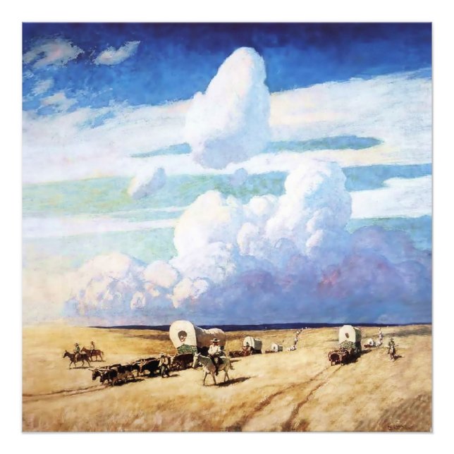 Foto "Vagões Cobertos" Arte Ocidental por NC Wyeth (Frente)