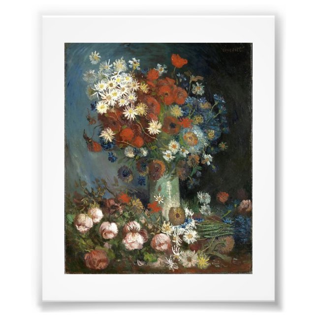Foto Van Gogh ainda vive com flores e Rosas (Frente)