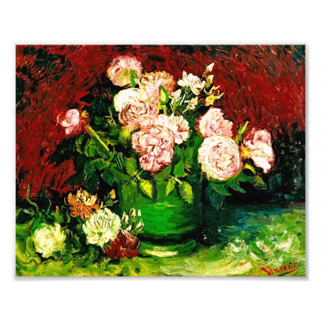 Foto Van Gogh Bowl com Peonies e Rosas (Frente)
