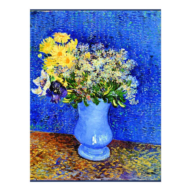 Foto Van Gogh - Buquê das Flores num Vaso Azul (Frente)