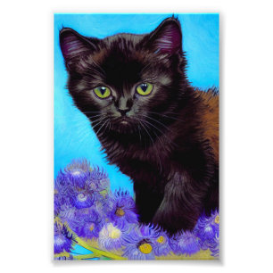 Foto Van Gogh Cat e Flores