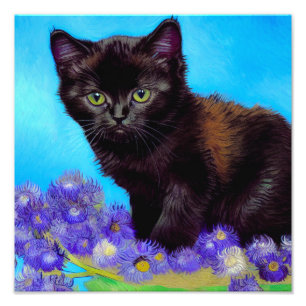 Foto Van Gogh Cat e Flores