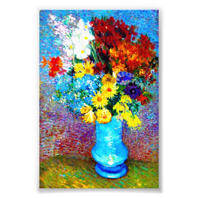 Foto Van Gogh Flores num Vaso Azul (Frente)
