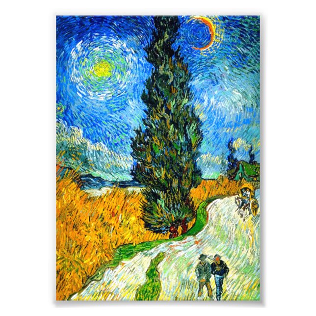 Foto Van Gogh Road com Cypress e Star (Frente)