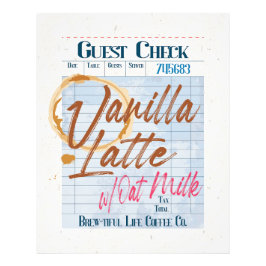 Foto Vanilla Latte Oat Milk Café Convidado Cheque Receb