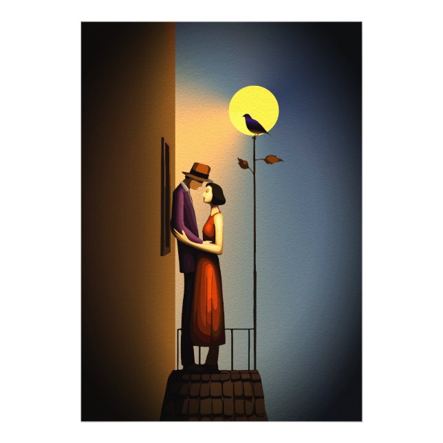 Foto Varanda ao Luar Romântico – Amor Noir Vintage (Frente)