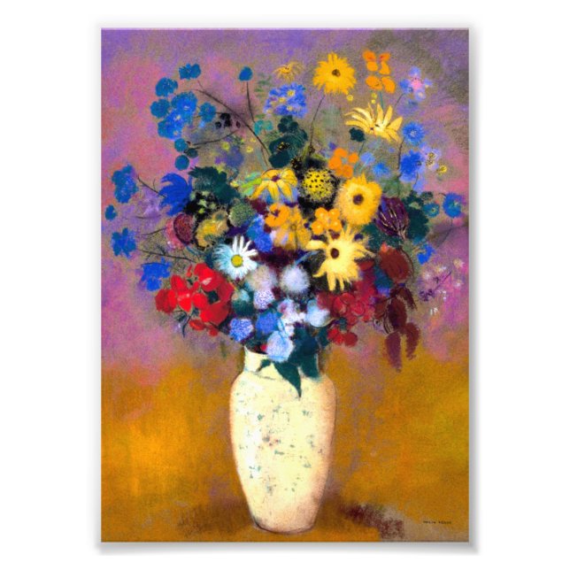 Foto Vaso Branco com Flores Odilon Redon (Frente)
