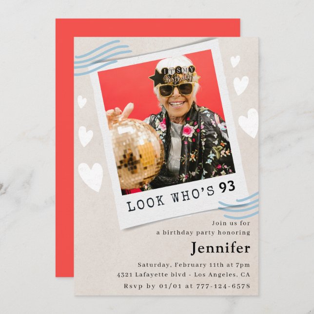 Foto: Veja quem está fazendo 93 anos de convite (Frente/Verso)