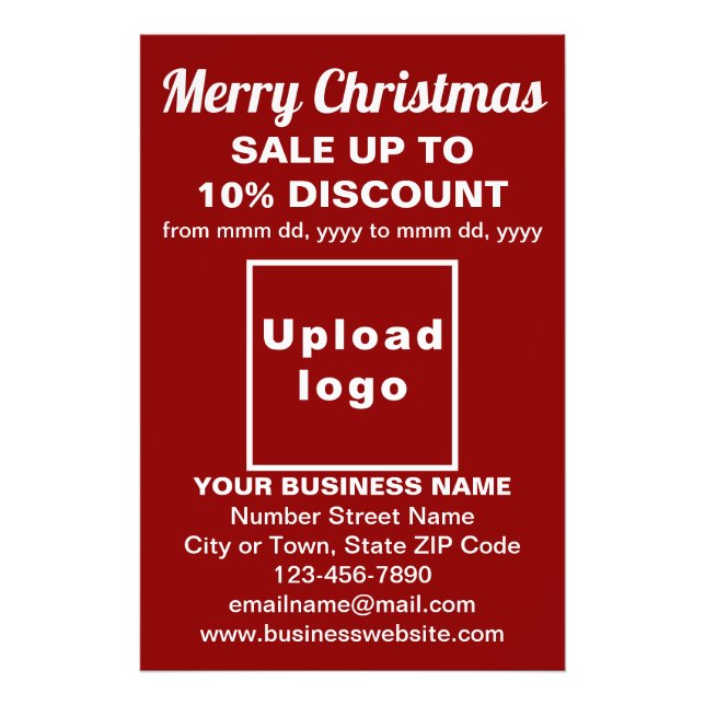 Foto Venda de Natal de Negócios no Red Photo Paper (Frente)