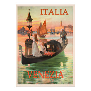 Foto Veneza, Itália pôster de viagem vintage,