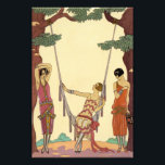 Foto Verão na França Art Deco<br><div class="desc">Verão na França Art Deco impressão. Ilustração Georges Barbier Art Deco. O ilustrador francês Georges Barbier pintou algumas das ilustrações mais lindas e encantadoras do período de deco da arte. Summer é uma de suas pinturas sazonais que incluem três jovens bonito que estão descansando em um parque em Paris. Um...</div>