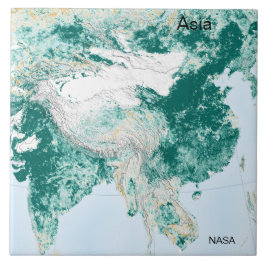 Foto Verde e Branca Ásia do Espaço, NASA