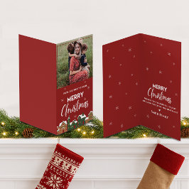 Foto Vermelha Tradicional Feliz Saudação de Natal