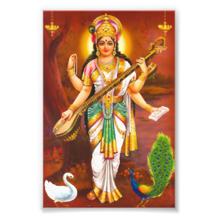 Foto Versão 2 do impressão de Saraswati (4" x 6") -