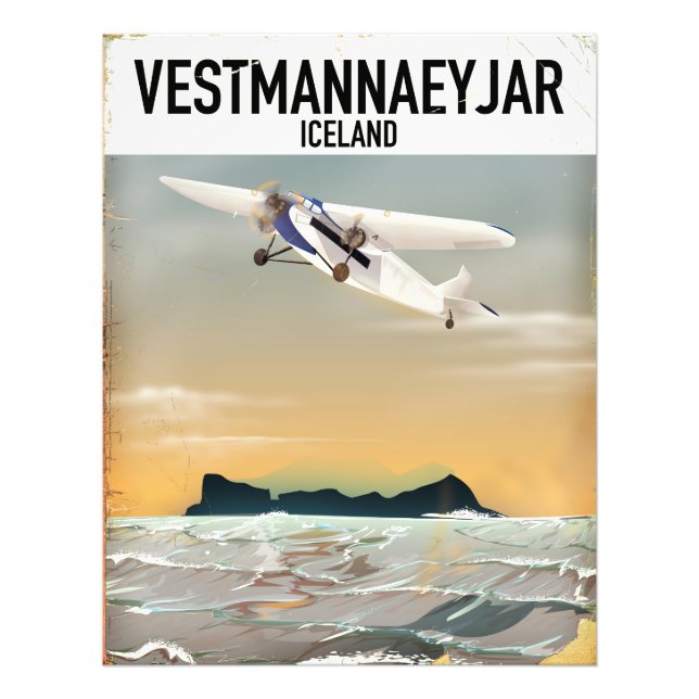 Foto Vestmannaeyjar poster de viagens da Islândia. (Frente)