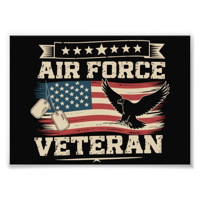 Foto Veteran US Air Force American America Flag  (Frente)