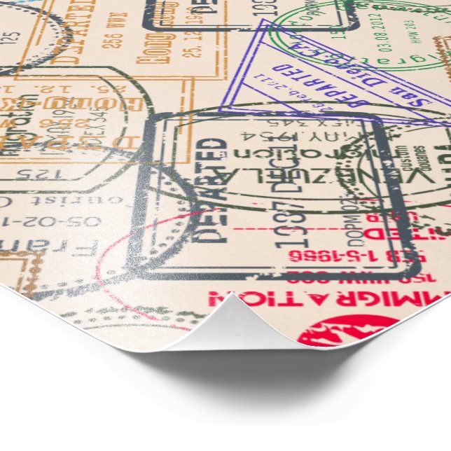 Foto Viagem de Carimbos do Passport (Borda)