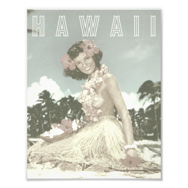 Foto Viagem do Havaí Vintage - Dança Hula Hawaii (Frente)