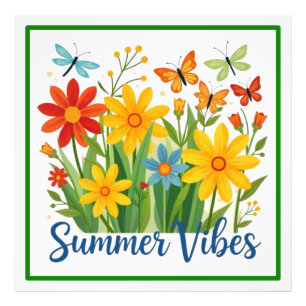 Foto Vibrações de Verão Floral com Borboletas