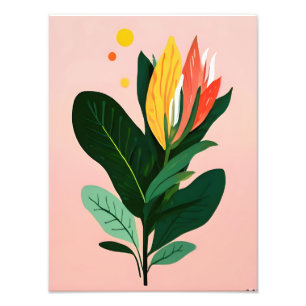 Foto Vibrant Floral Abstrato Art