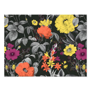 Foto Vibrant Vintage Floral Art