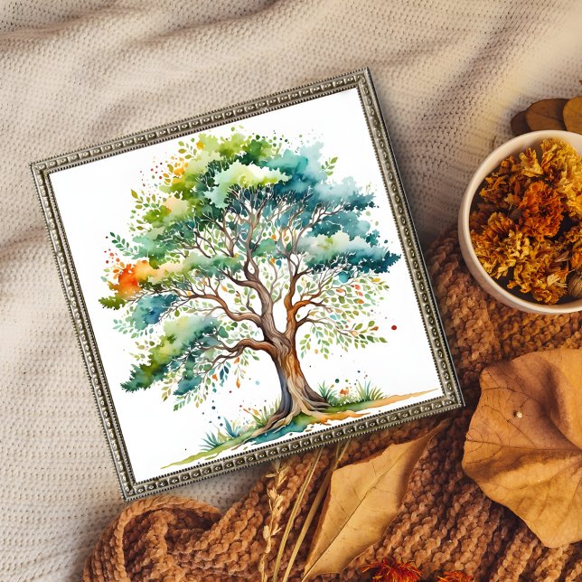 Foto Vibrante Seasons Tree Watercolor (Criador carregado)